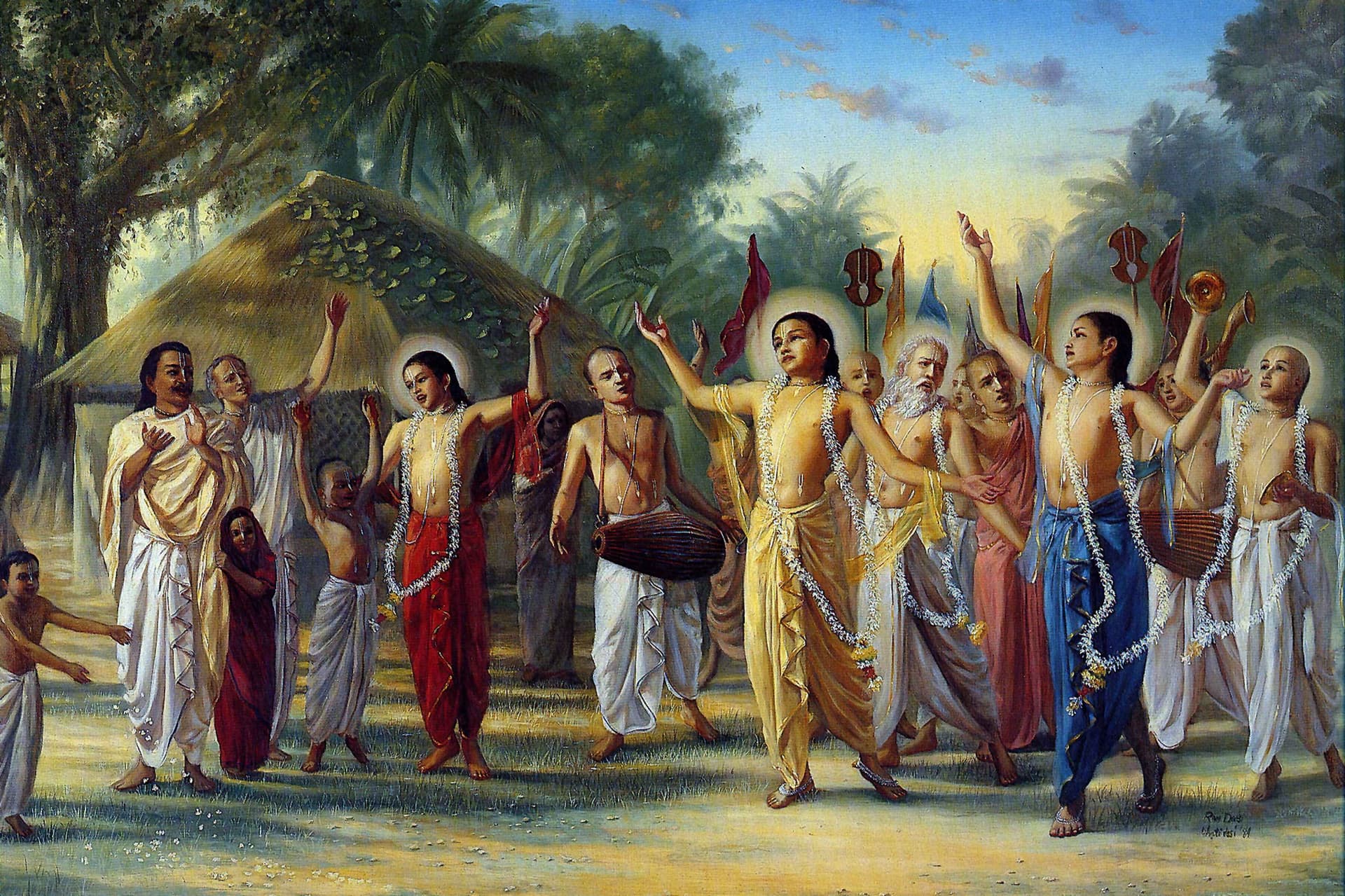 Devotees in sankirtan